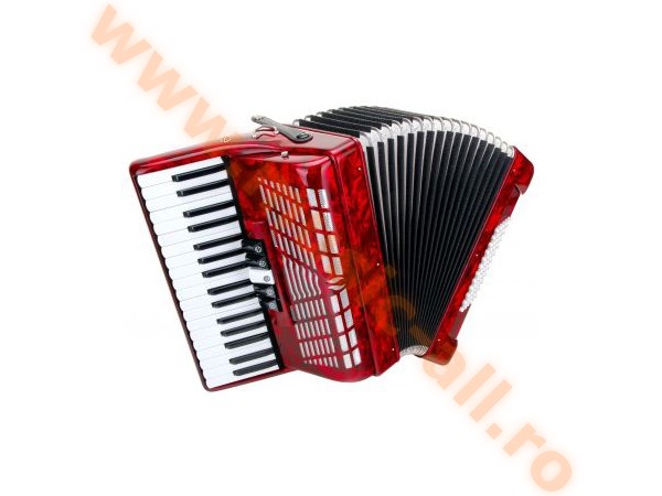 Classic Cantabile 72 Bass Accordion Red