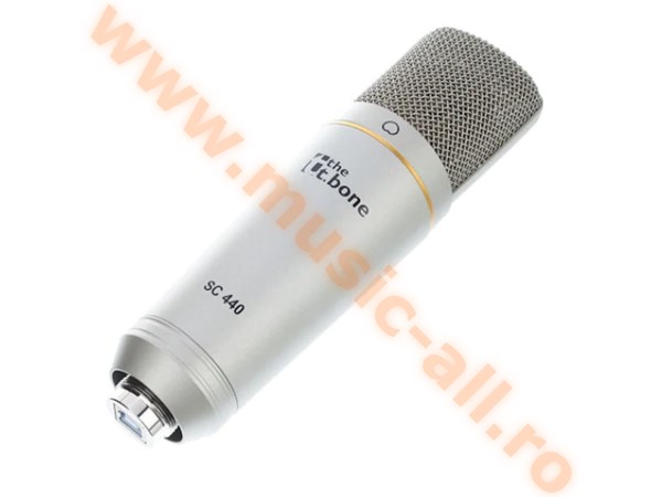 Microfon condensator pentru studio cu interfata USB - t.bone SC 440 USB