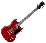 McGrey Rockit E-Gitarre Double Cut-Komplettset Cherry Red