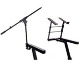Classic Cantabile KWS-100 keyboard stand with microphone stand and laptop holder