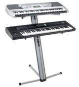 Classic Cantabile KS-100 Double Keyboard Stand Silver