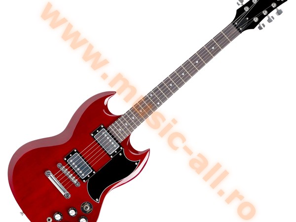 McGrey Rockit E-Gitarre Double Cut-Komplettset Cherry Red